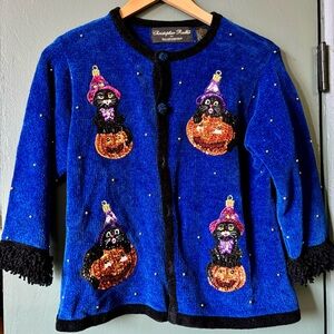 Halloween Vintage Christopher Radko by Bellepointe Sweater Cardigan